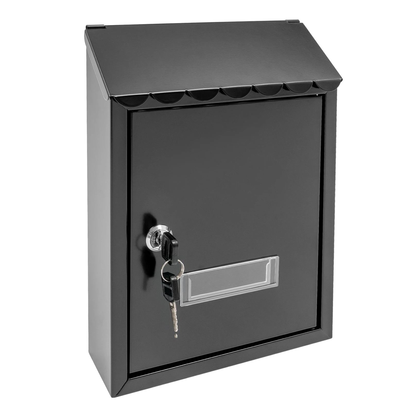 Wall Mounted Mailbox with Lock & Key Large Capacity Retro Style Iron Letter Box Weatherproof for House Apartment Office Use