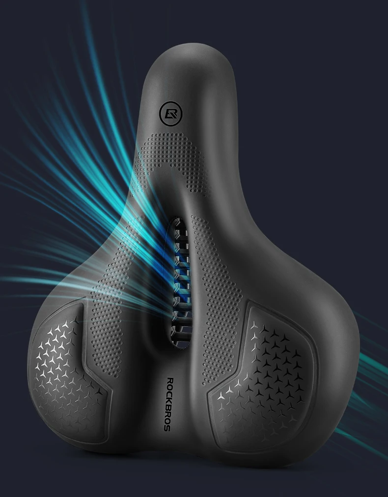 ROCKBROS Bike Saddle Silicone Cushion Shock Absorbing Comfortable Cycling Seat Hollow Breathable Thickened Sponge Bicycle Seat