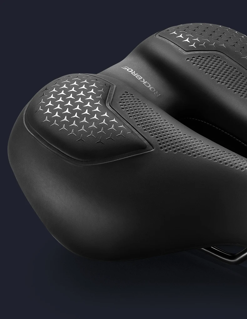 ROCKBROS Bike Saddle Silicone Cushion Shock Absorbing Comfortable Cycling Seat Hollow Breathable Thickened Sponge Bicycle Seat