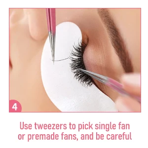 Veyes Inc Eyelash Extensions Tweezers Veyelash Professional 90 Degree Tweezers for Volume Stainless Steel 3D Accurate Closure