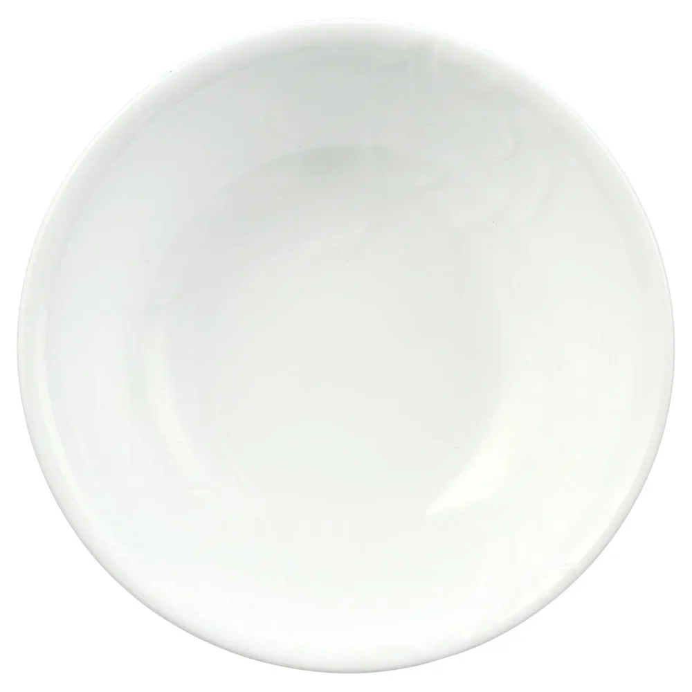 Madeline Embossed White Soup Cereal Bowls Lightweight Microwave Dishwasher Safe Triple Layer Strong Chip Crack Resistant