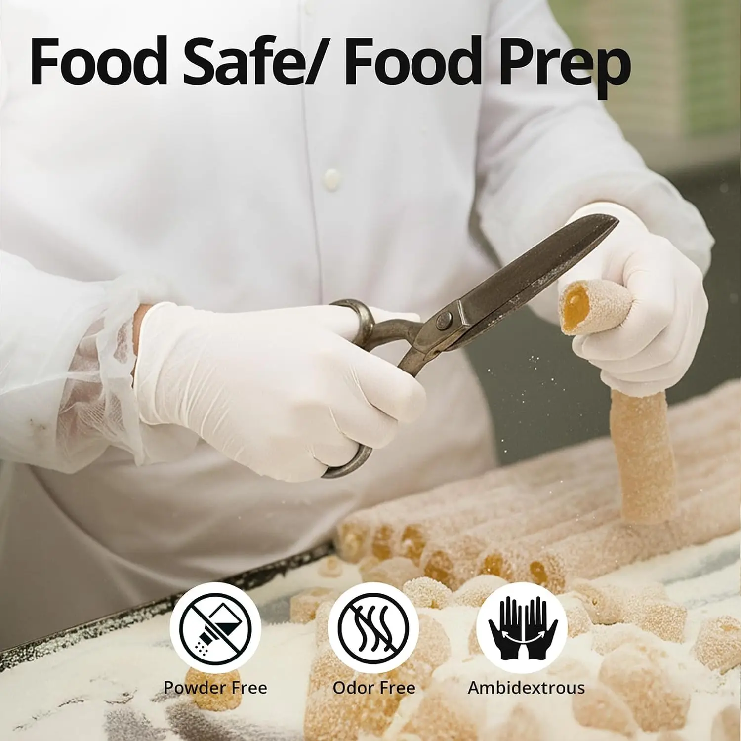 Disposable Nitrile Gloves 100 Count,White Latex Free Powder Free Gloves for Medical,Cleaning,Cooking and Food Handling