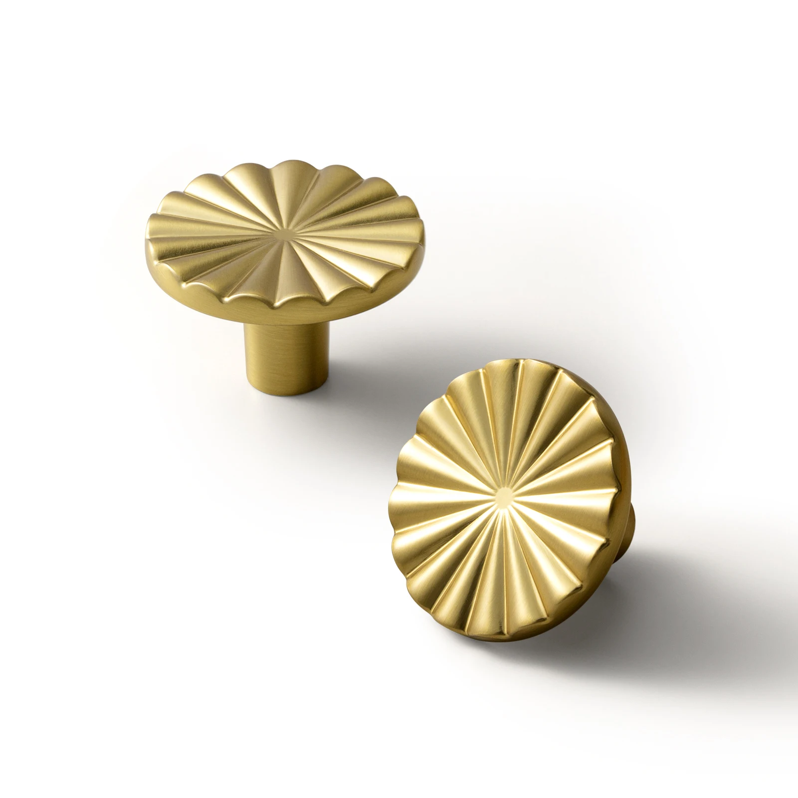 Goo-Ki Modern 3''Hole Centers Brushed Brass Cabinet Pulls,Accessible Luxury Zinc Alloy Din Cup Cabinet Pulls with Mordern Style