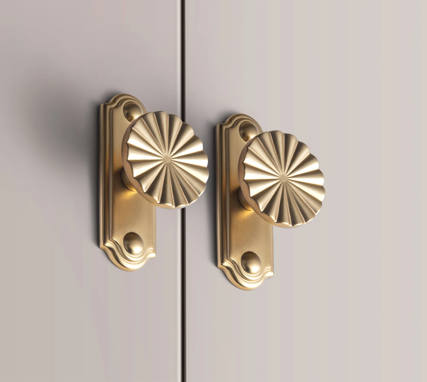 Goo-Ki Modern 3''Hole Centers Brushed Brass Cabinet Pulls,Accessible Luxury Zinc Alloy Din Cup Cabinet Pulls with Mordern Style