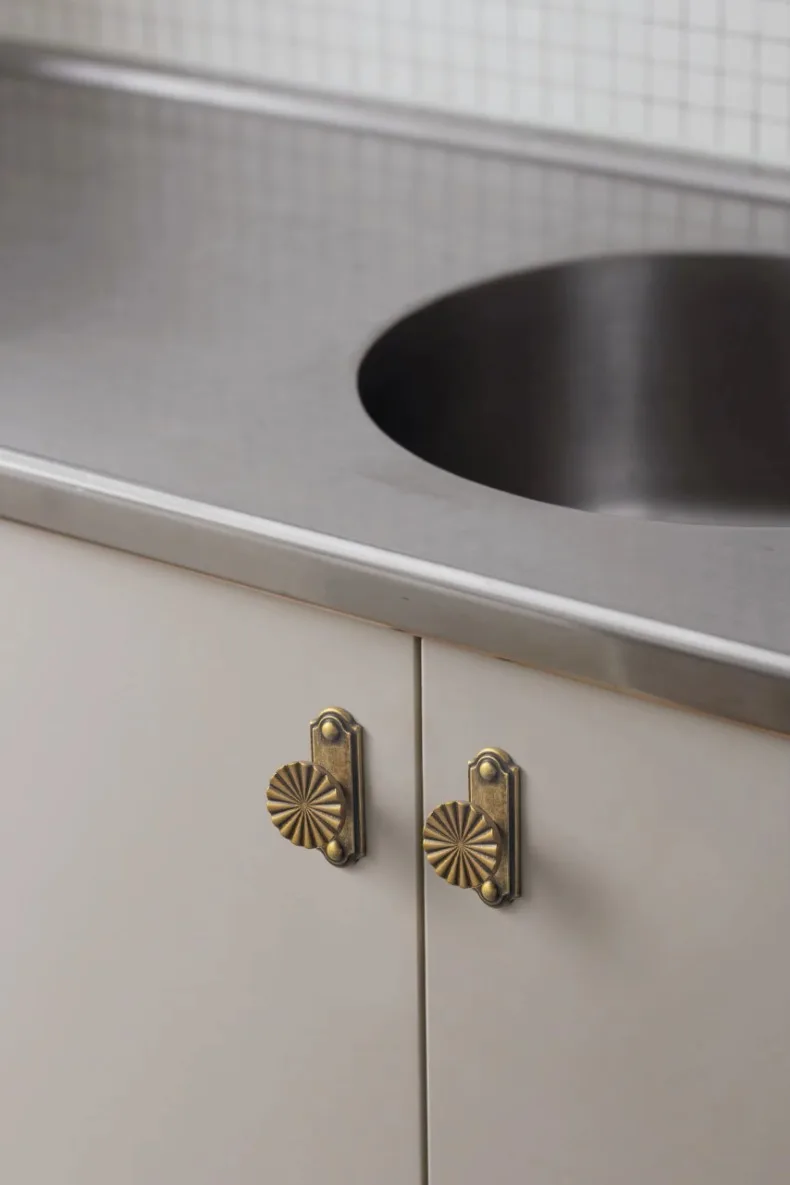 Goo-Ki Modern 3''Hole Centers Brushed Brass Cabinet Pulls,Accessible Luxury Zinc Alloy Din Cup Cabinet Pulls with Mordern Style