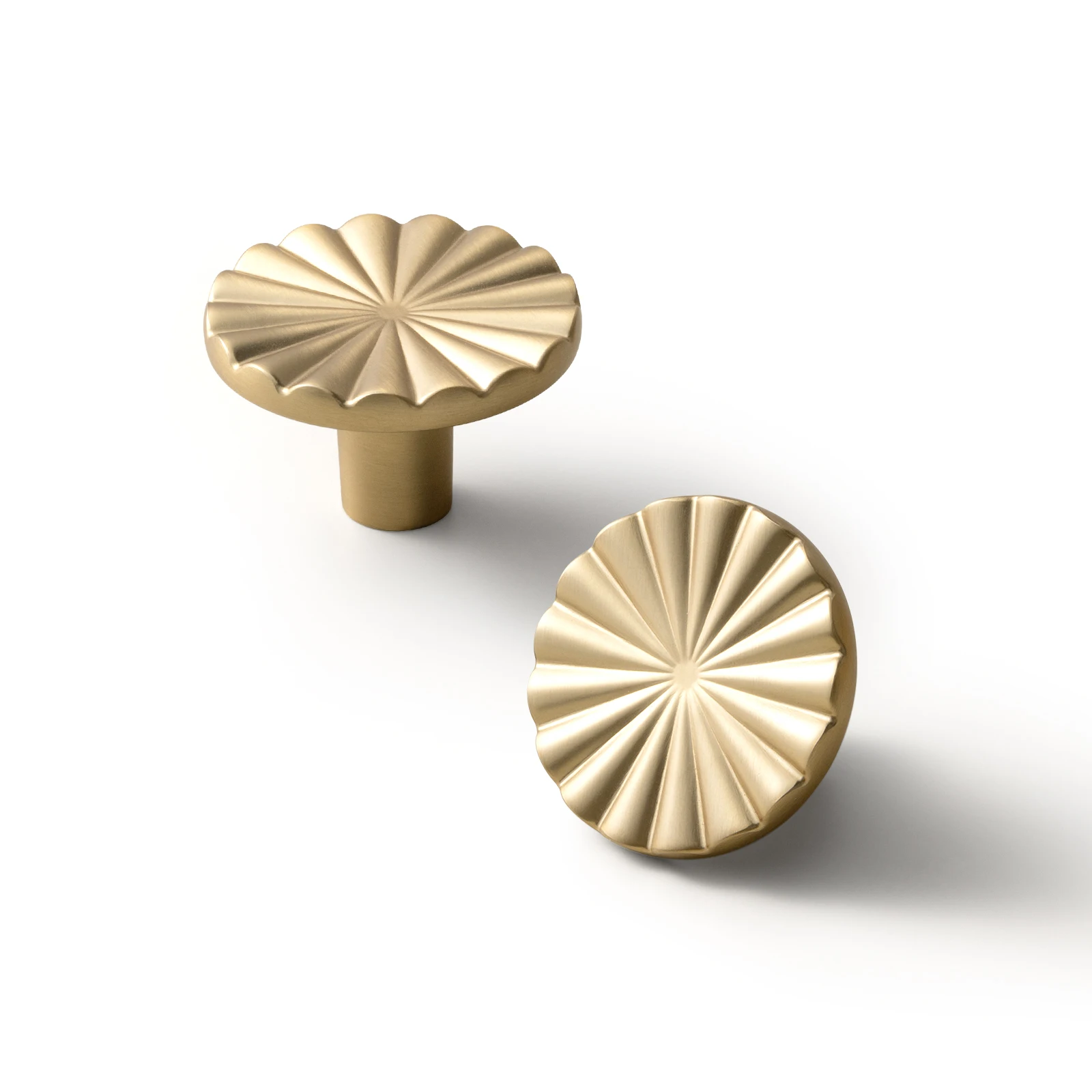Goo-Ki Modern 3''Hole Centers Brushed Brass Cabinet Pulls,Accessible Luxury Zinc Alloy Din Cup Cabinet Pulls with Mordern Style