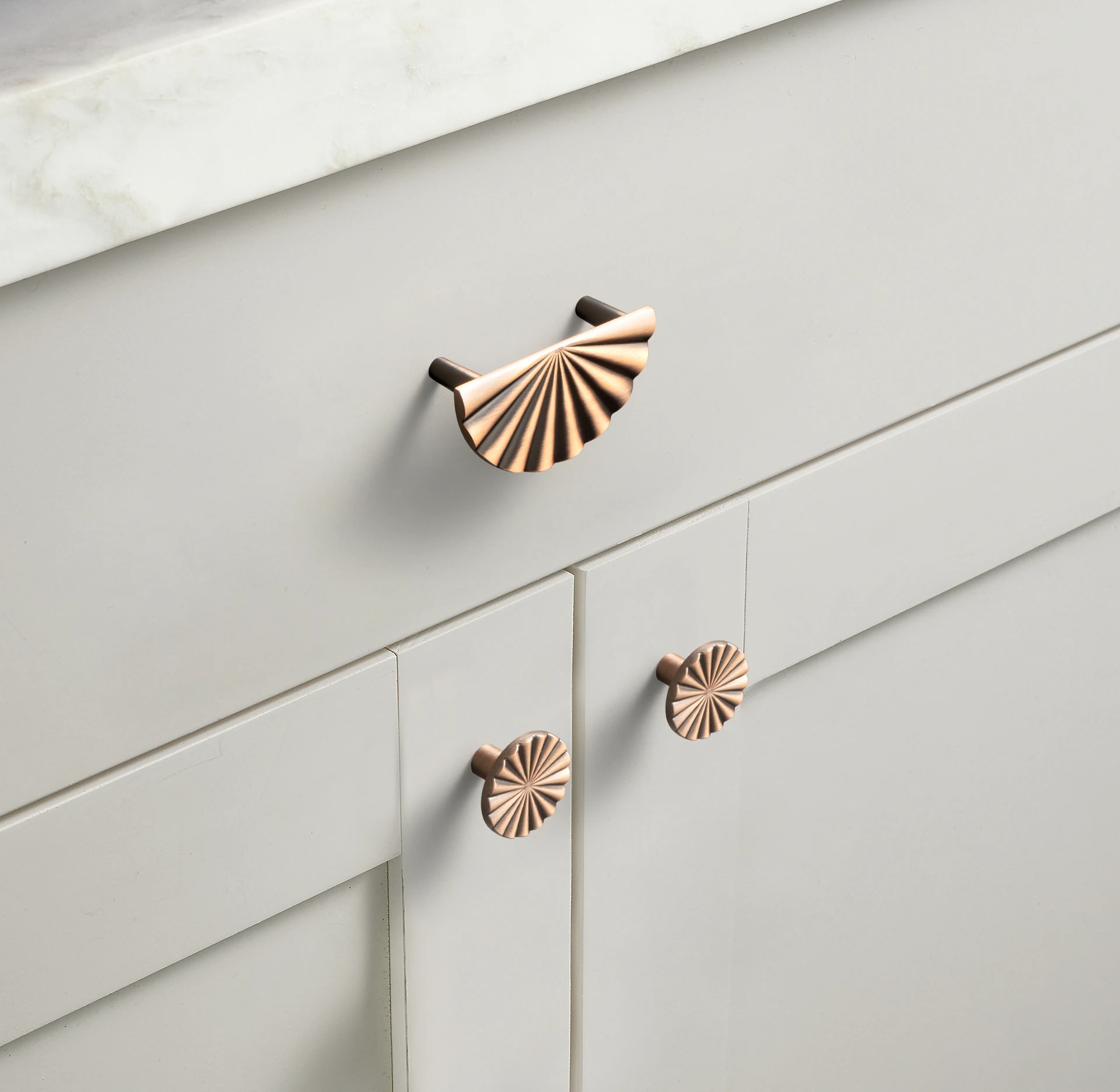 Goo-Ki Modern 3''Hole Centers Brushed Brass Cabinet Pulls,Accessible Luxury Zinc Alloy Din Cup Cabinet Pulls with Mordern Style