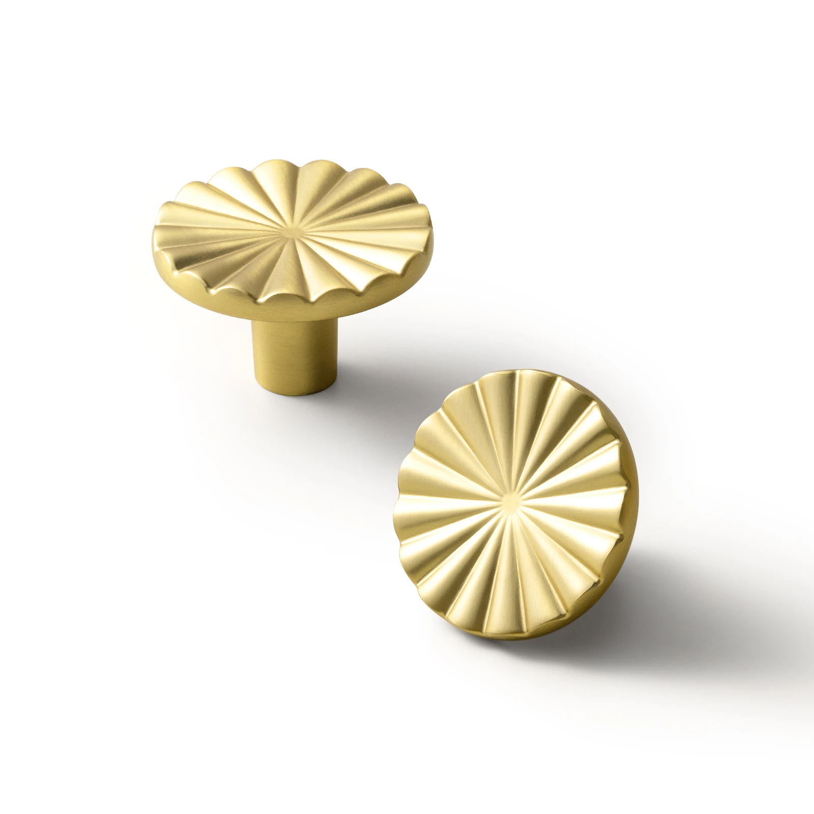 Goo-Ki Modern 3''Hole Centers Brushed Brass Cabinet Pulls,Accessible Luxury Zinc Alloy Din Cup Cabinet Pulls with Mordern Style