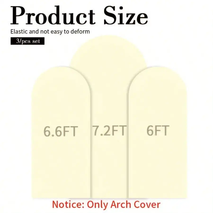 3Pcs Wedding Arch Cover 6FT-6.6FT-7FT Wedding Arch Stand Top Chiara Arch Backdrop Stands Party Baby Shower Decoration