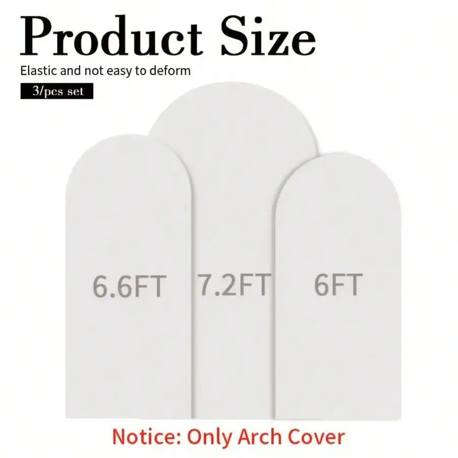 3Pcs Wedding Arch Cover 6FT-6.6FT-7FT Wedding Arch Stand Top Chiara Arch Backdrop Stands Party Baby Shower Decoration