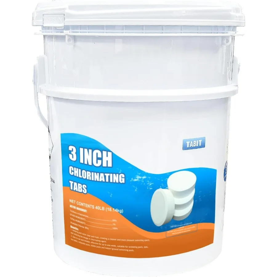 Chlorine Tablets TABIT Swimming Pool Long Lasting Chlorinating Tablets Slow Dissolving Tri-Chlor for Swim Pool