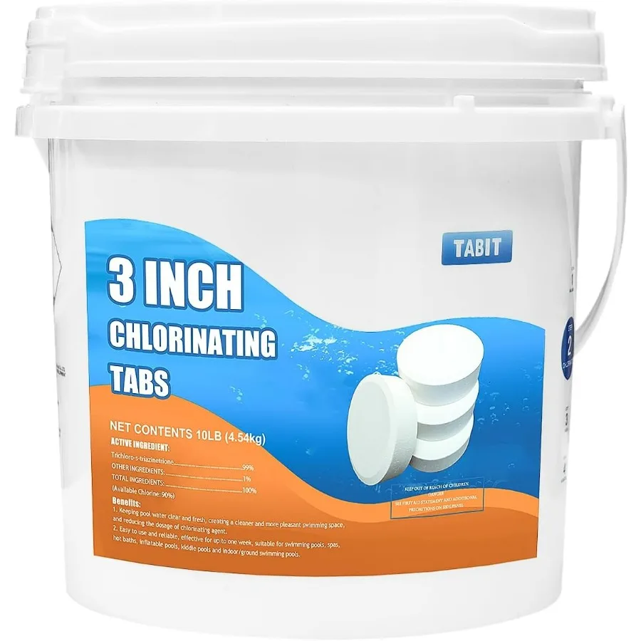 Chlorine Tablets TABIT Swimming Pool Long Lasting Chlorinating Tablets Slow Dissolving Tri-Chlor for Swim Pool