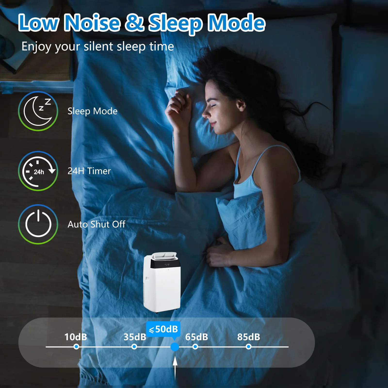 14000 BTU Portable Air Conditioner with Dehumidifier, AC Unit with Remote,Window Mount Exhaust Kit,for Rooms Up to 750 Sq. Ft.