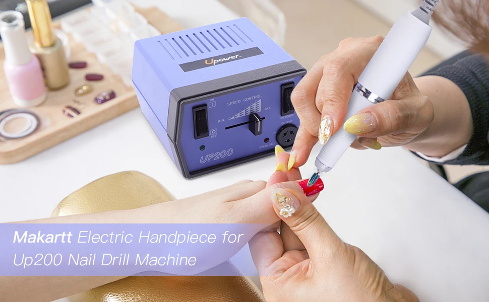 MAKARTT 30000RPM Electric Handpiece for Up200 Nail Drill Machine Professional E File 3 Pins White