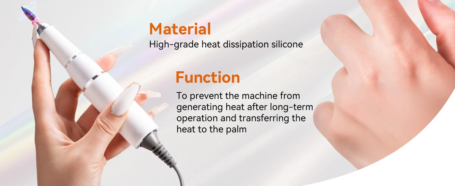 MAKARTT 30000RPM Electric Handpiece for Up200 Nail Drill Machine Professional E File 3 Pins White