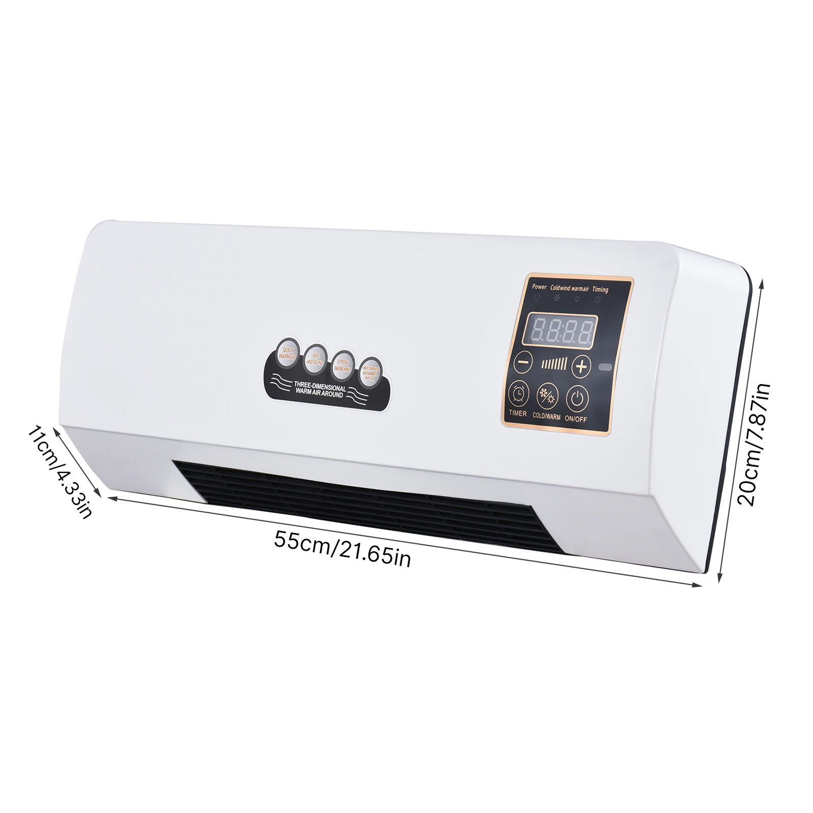 2-in-1 Heater and Fan Combo 1800W Timing Function Dual Use Wall Mounted Electric Fan and Space Heater with Remote Control