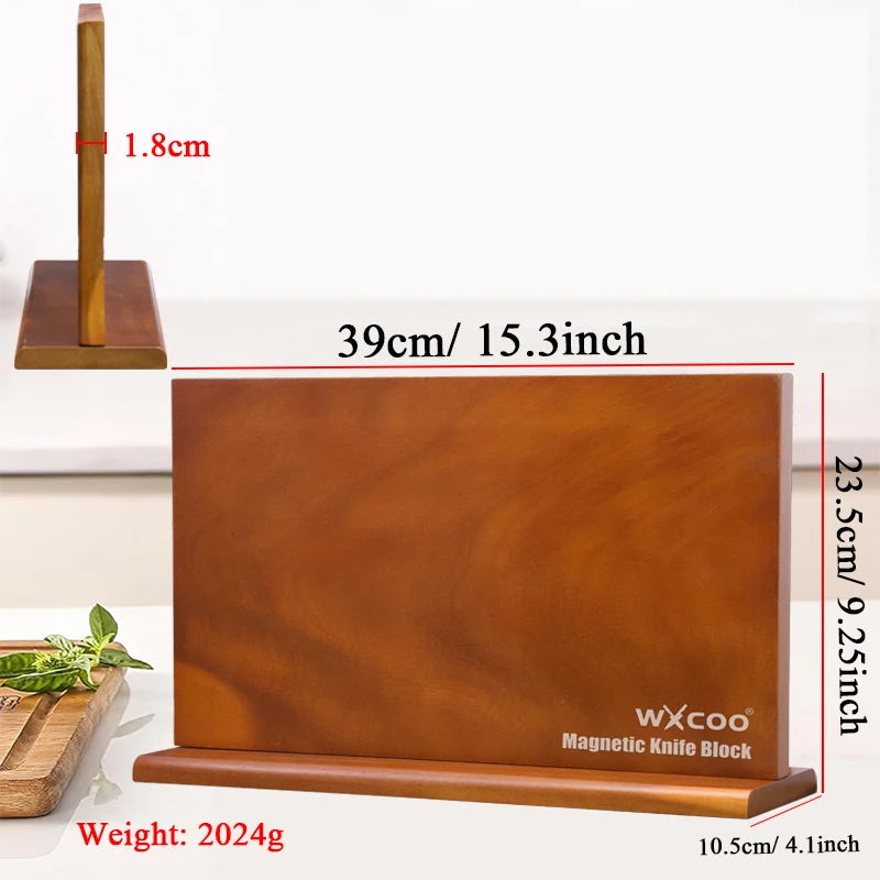 1PC Upgraded Home Kitchen Double-sided Wooden Magnetic Knife Block Kitchen-Friendly Kitchen Accessories for Kitchen Convenience Exceptional User Experience No Drilling Storage Magnetic Stands Organizer Tools