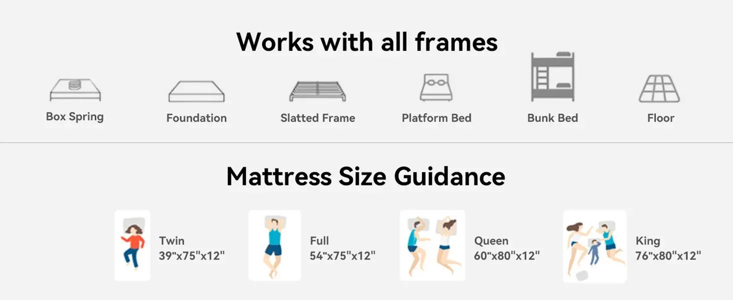 ENSHUI 12/14 Inch Hybrid Mattress Twin Full Queen King – Bed In A Box With Gel Memory Foam And Pocket Springs For Pressure Relief, Cool Breathable Sleep And Edge Support – Medium Firm, Durable, Fiberglass-Free And Odorless Mattress
