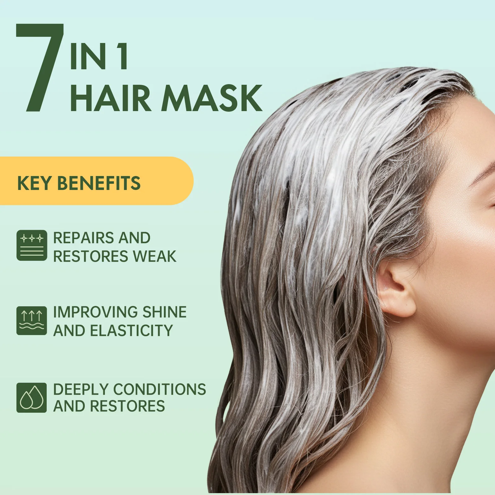 Nourish Hair Mask Deep Hydration Eliminate Frizz Improve Hair Quality Brightening Luster Reduce Dandruff Moisturizing Hair Mask