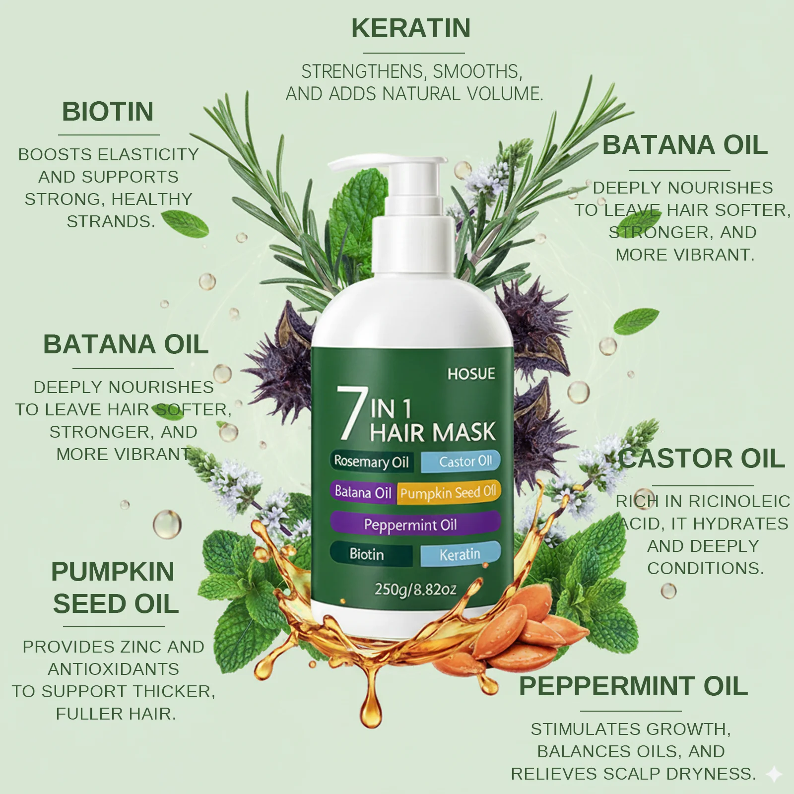 Nourish Hair Mask Deep Hydration Eliminate Frizz Improve Hair Quality Brightening Luster Reduce Dandruff Moisturizing Hair Mask