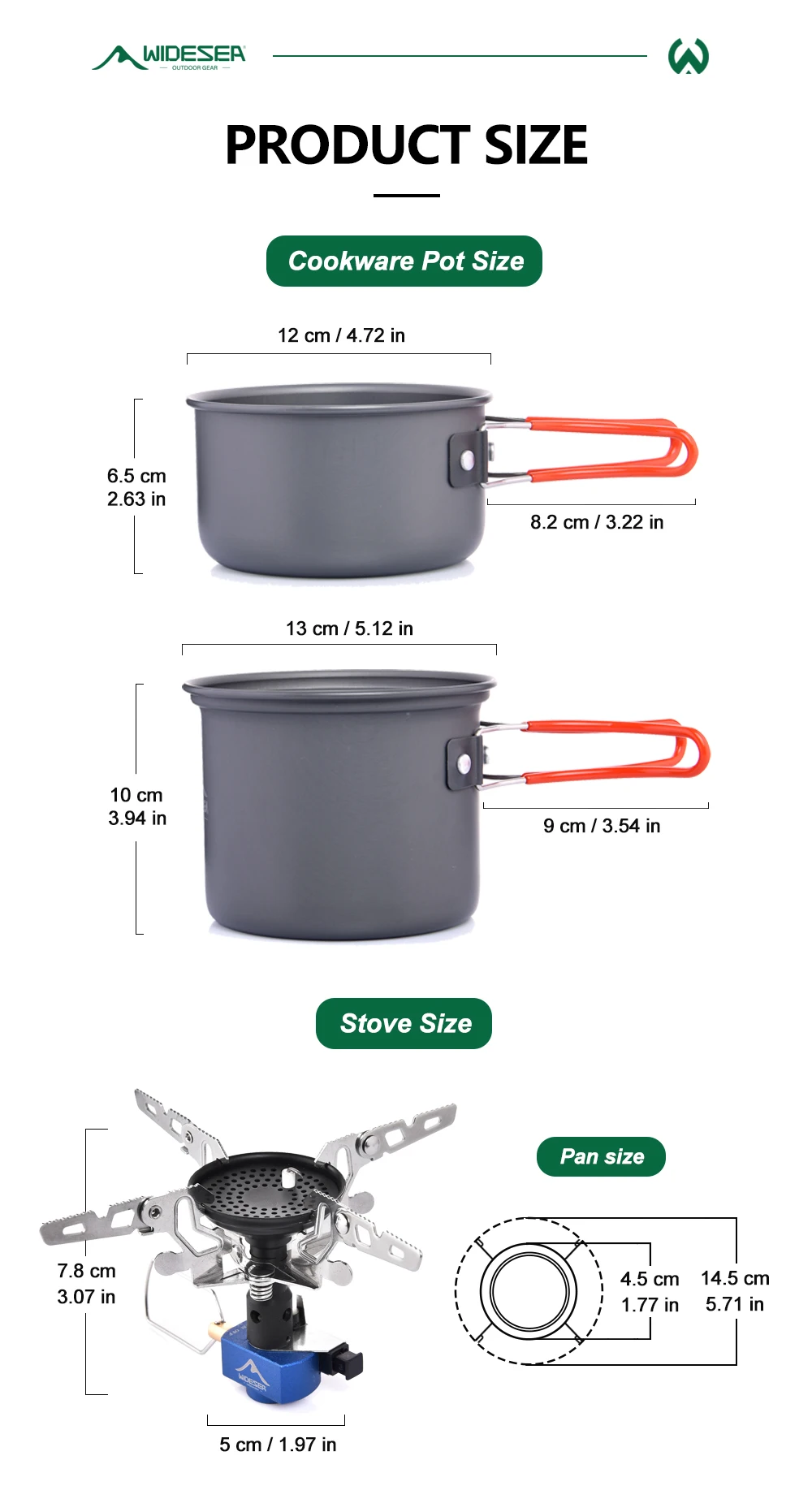 Widesea Camping Gas Stove Tableware Set Portable Gear Tourist Gadgets Kitchen Stuff Cooking Survival Camper Accessories Supplies