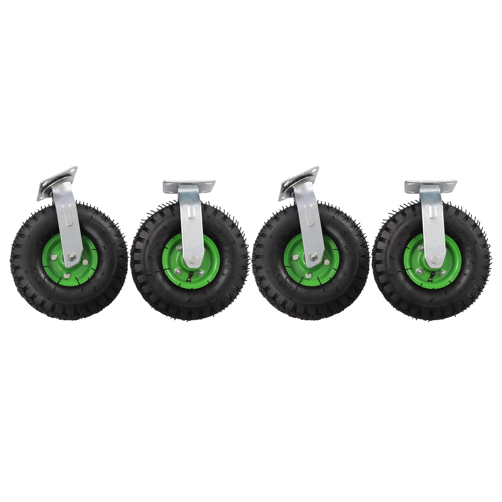 10 Inch Pneumatic Casters Set of 4, Heavy Duty Casters Air Tires Rubber Wheel with Tread Pattern for Hand Truck, Freight Equipment, 275.58lbs Capacity