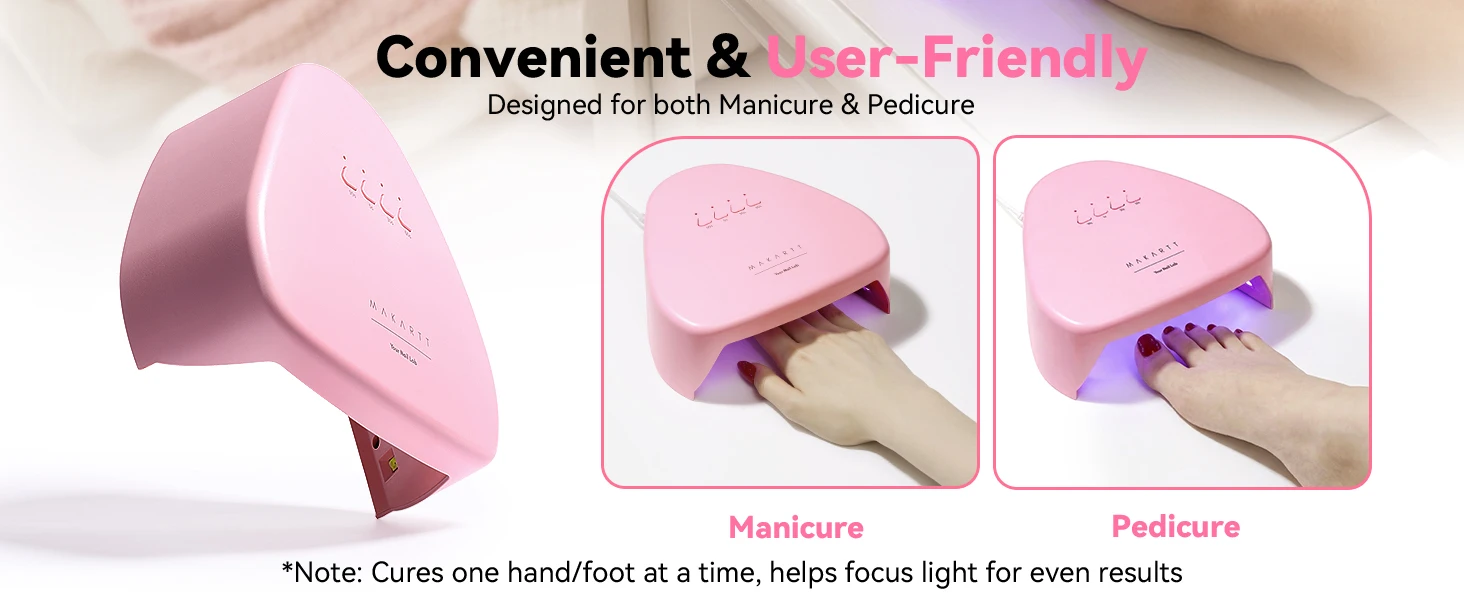 Makartt Compact Travel UV Nail Lamp Gel Polish Plug-in Nail Dryer 5s Flash Cure 99s Mode Dark Thick Gels Auto Sensor 4 Timers