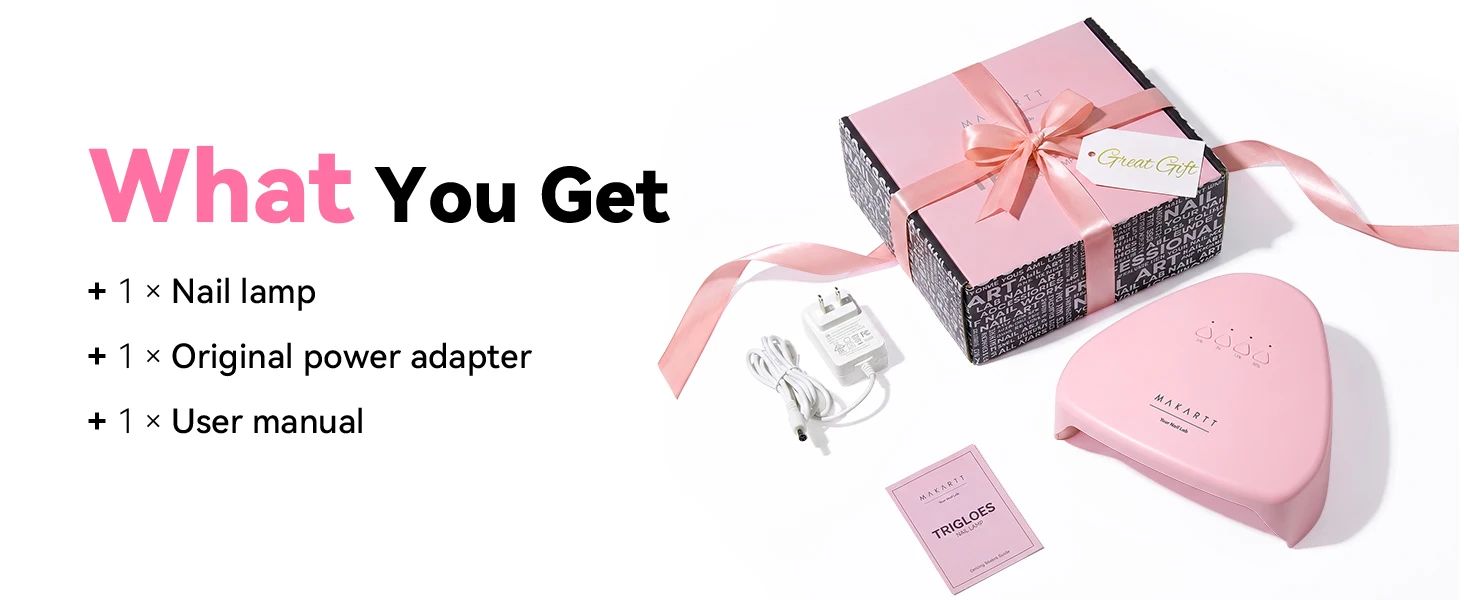 Makartt Compact Travel UV Nail Lamp Gel Polish Plug-in Nail Dryer 5s Flash Cure 99s Mode Dark Thick Gels Auto Sensor 4 Timers