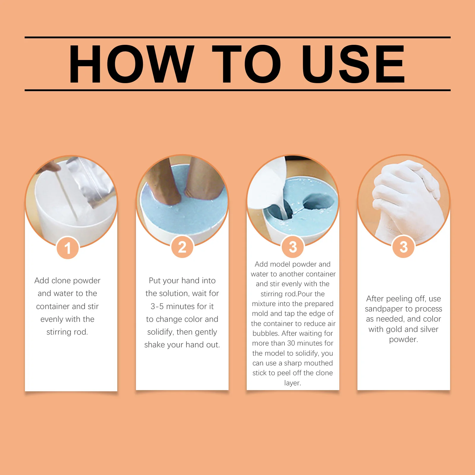 100G Keepshake Hand Mold Casting Set for Couple Meanningful Gift Romantic DIY 3D Gift Non-toxic Skin-friendly Hand Mold Diy Set