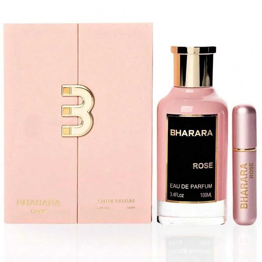 Bharara Rose Eau De Parfum 3.4oz/100ml - Floral Fruity Women's Fragrance with Travel Spray