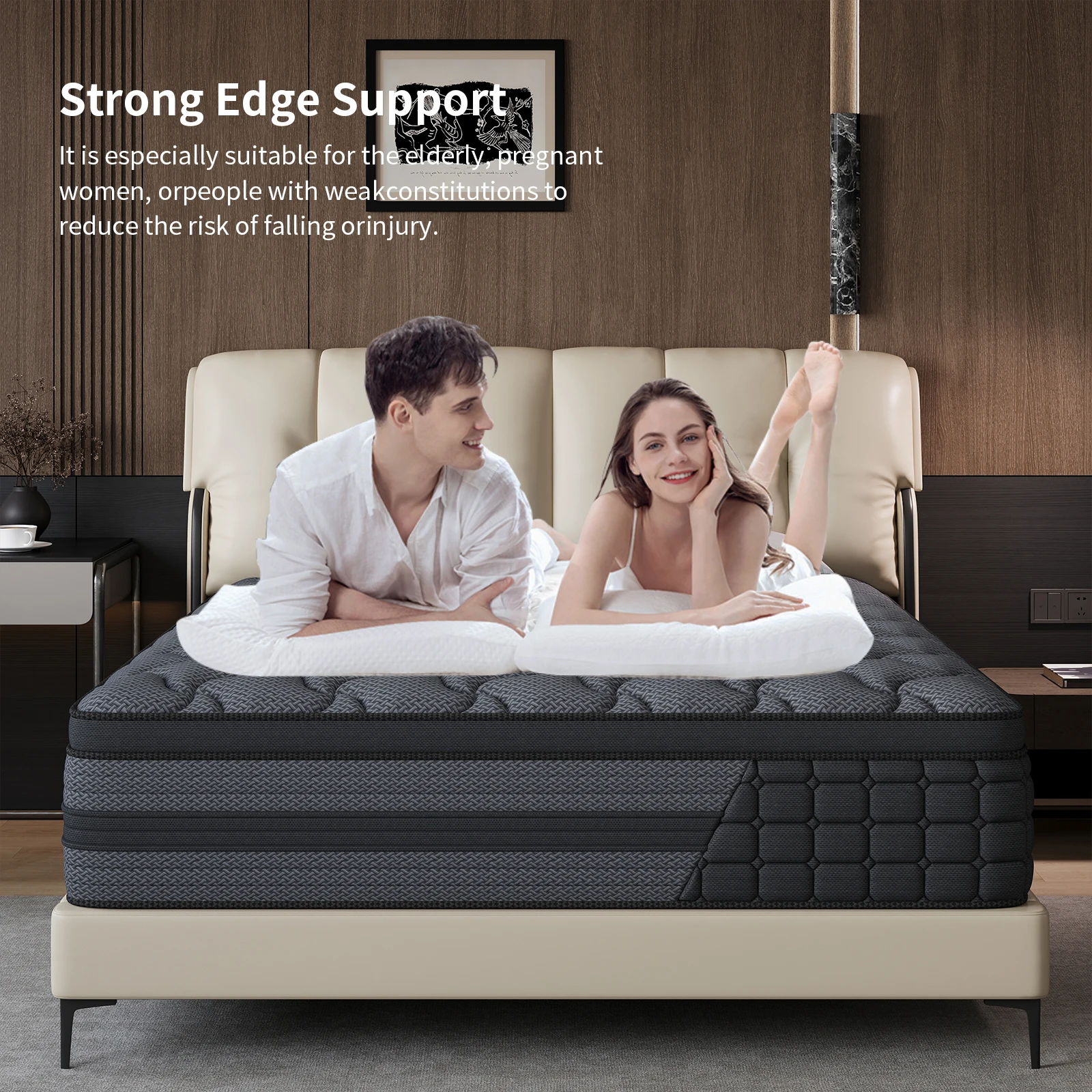 Queen King Mattress 12 Inch 14 Inch Twin Full Superior Firm Hybrid Mattress In A Box - Euro Top Luxury Mattress-Gel Memory Foam And Innerspring Hybrid Mattress For Motion Isolation, Edge Support