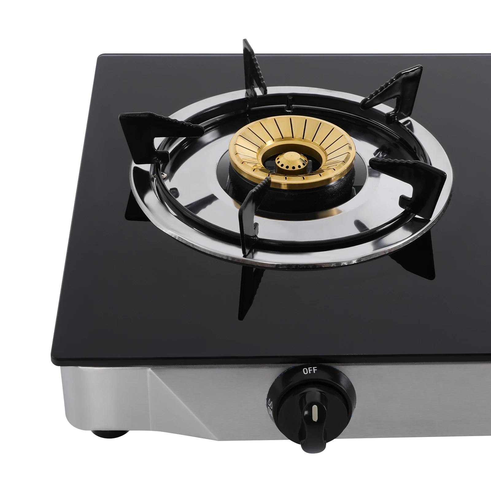 Modern 2 Burners Portable Gas Stove 3.5KW LPG Tempered Glass Countertop Gas Cooker Piezoelectric Ignition 65% Thermal Efficiency