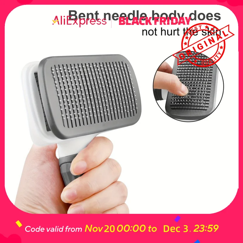 1pc Gentle Dog & Cat Grooming Brush - 1-Touch Detangling/3-Minute Deshedding, Ergonomic Handle, , Easy Clean,Pet Products