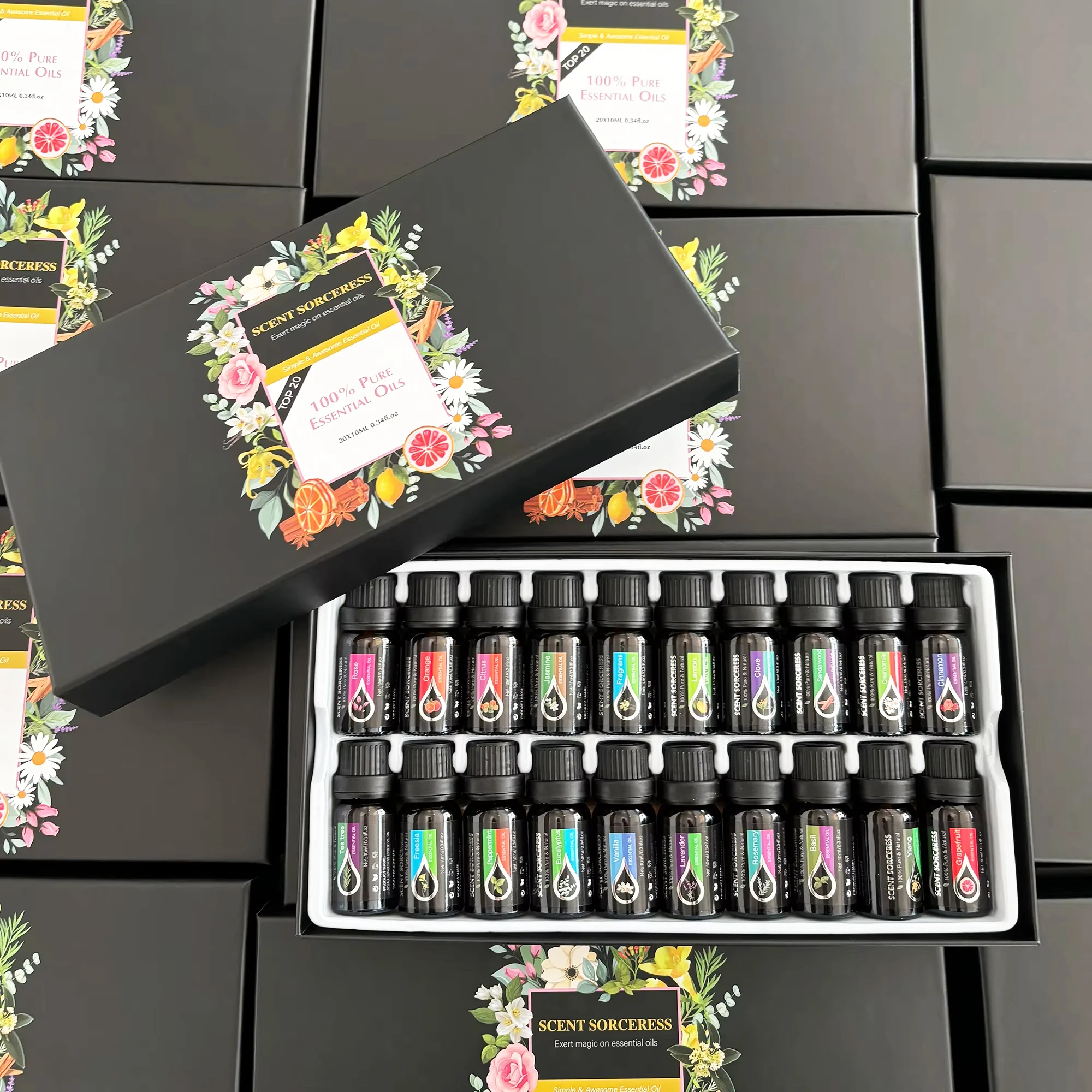 20Pcs/Set Classic Brand Essential Oil Set Lavender Eucalyptus Sweet Orange Lemon Aromatherapy Essential Oils Exclusive Formula