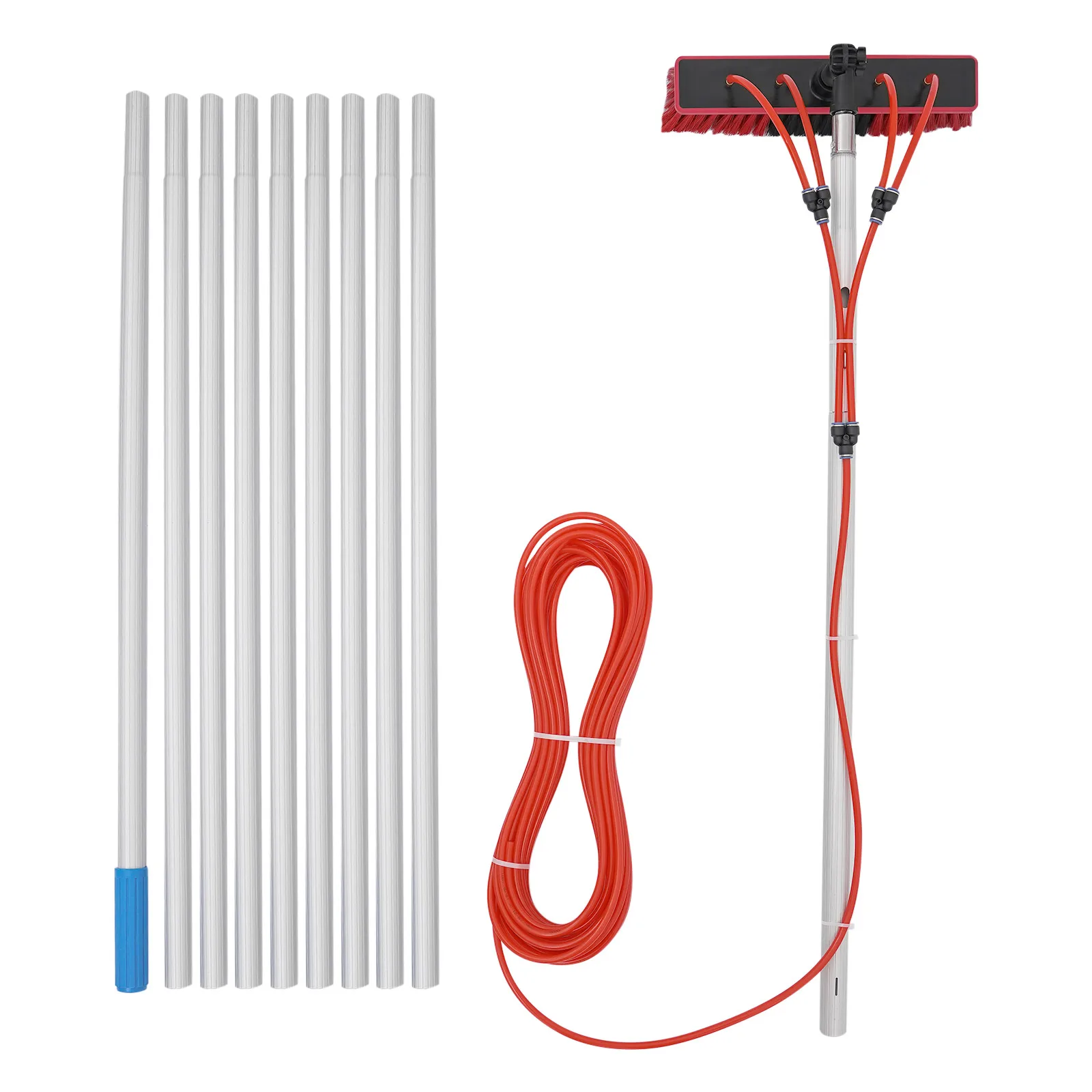 Window Cleaning System Cleaning Brush & Pole Cleaning Kit for Solar Panel and Outdoor Window Cleaning Kit 7/8/10 Meter