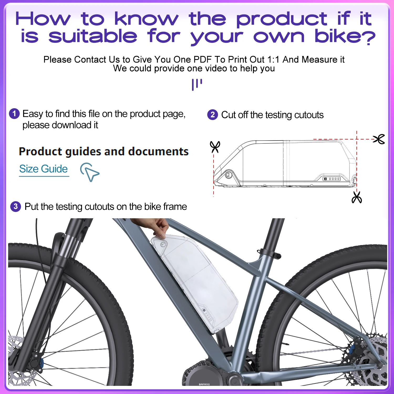 BAFANG G062 Wheel Hub Motor 48V 1000W 26/20inch x 4.0" Fat Tire Rear Disc Brake Driver Conversion Kits 8fun H550 Drop Out 175mm