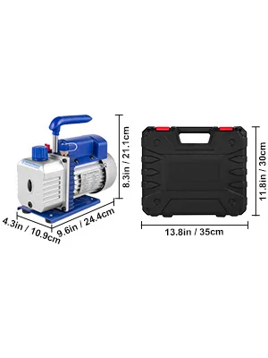 SucceBuy 3CFM 1/4HP Single Stage Air Vacuum Pump HVAC R134a R12 R22 R410a A/C Refrigeration Kit AC Manifold Gauge R134 Can Tap