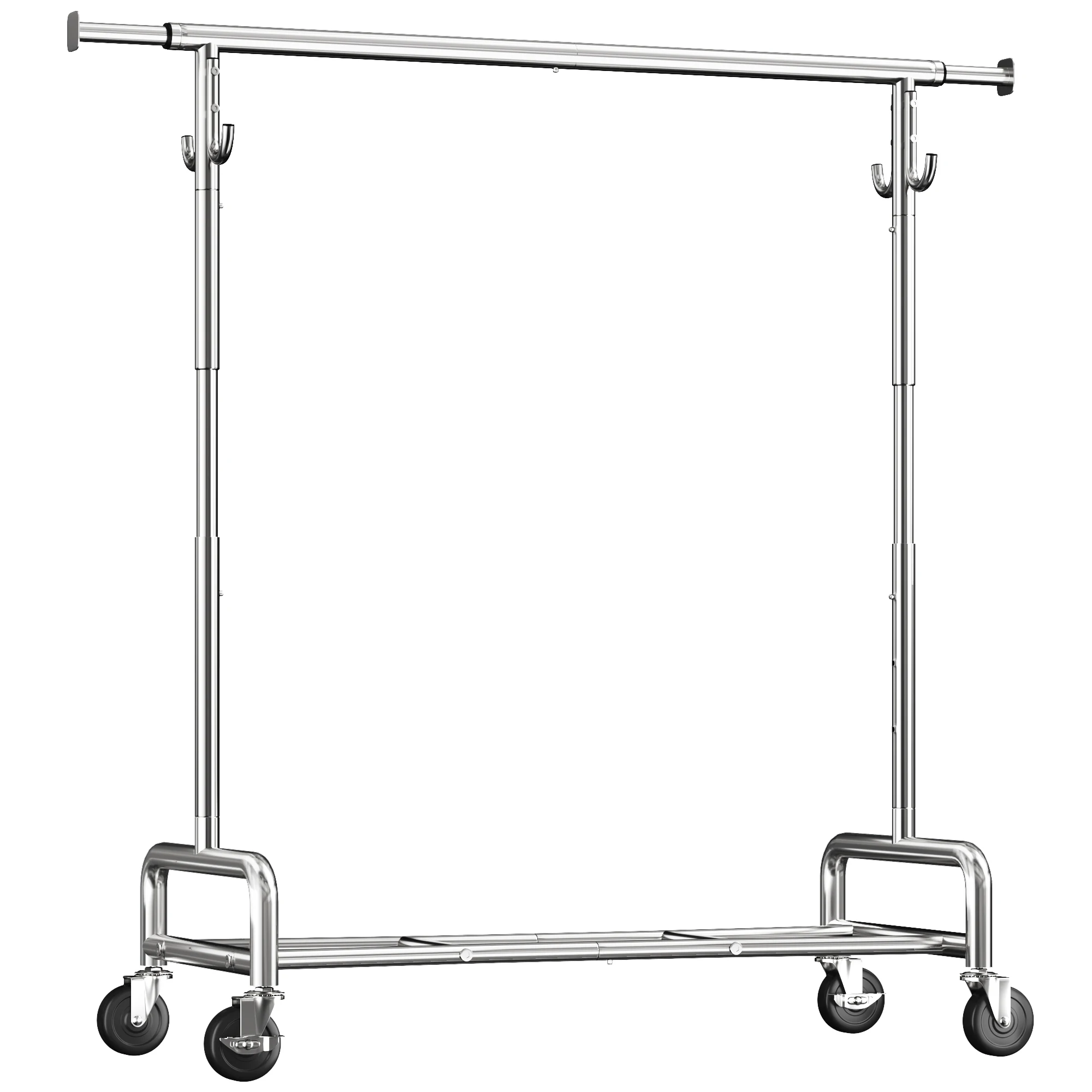 EnHomee 76"W Heavy-Duty Garment Rack – 450 Lbs Capacity, Lockable Wheels, Adjustable Height – For Bedroom, Laundry Room, or Closet
