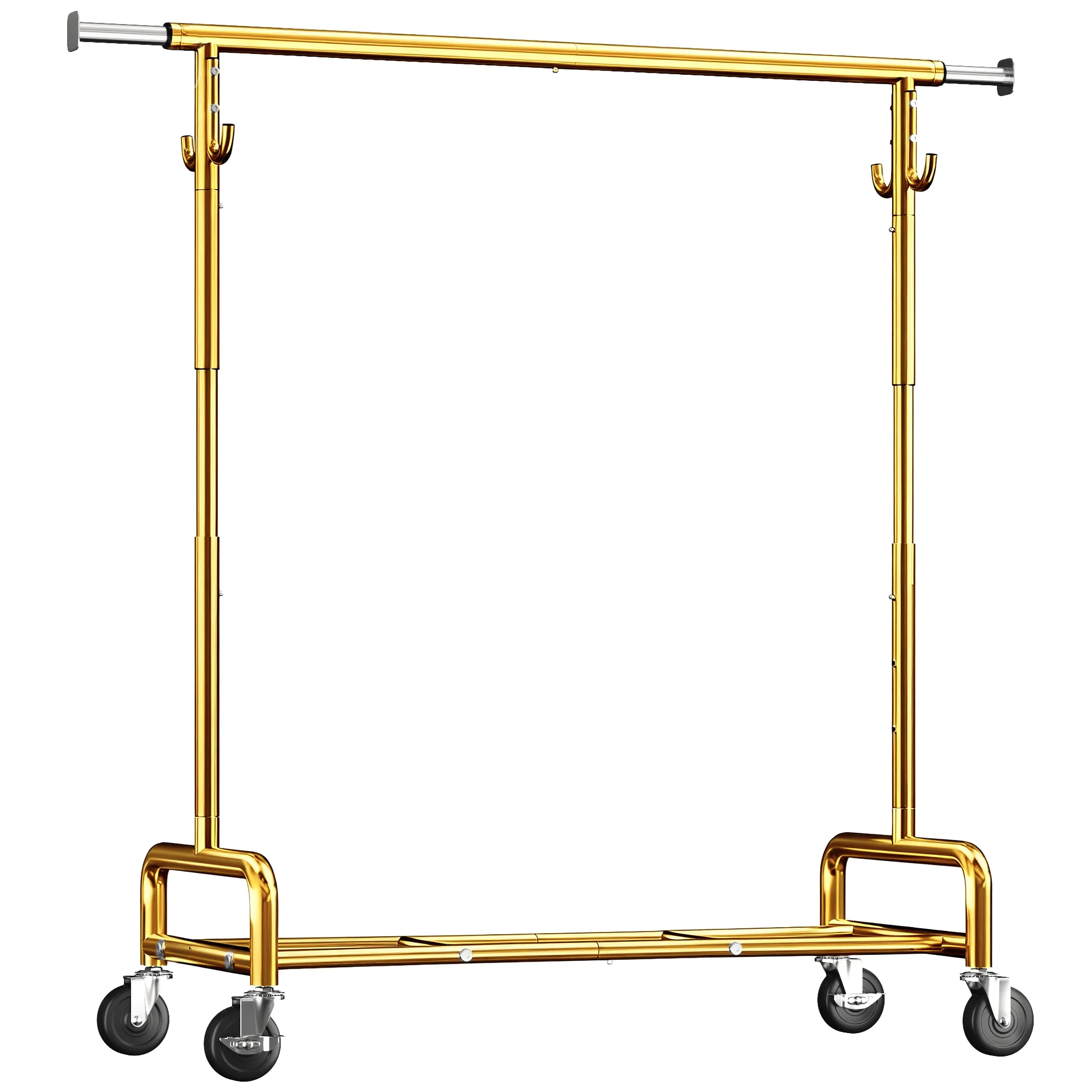 EnHomee 76"W Heavy-Duty Garment Rack – 450 Lbs Capacity, Lockable Wheels, Adjustable Height – For Bedroom, Laundry Room, or Closet