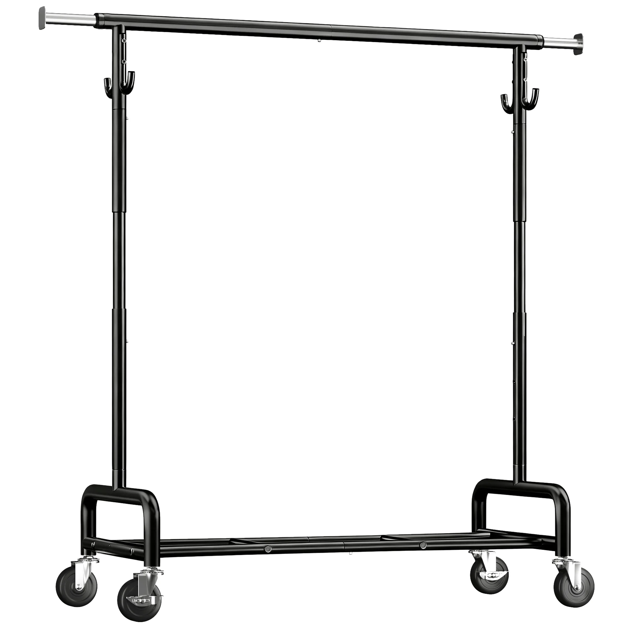 EnHomee 76"W Heavy-Duty Garment Rack – 450 Lbs Capacity, Lockable Wheels, Adjustable Height – For Bedroom, Laundry Room, or Closet