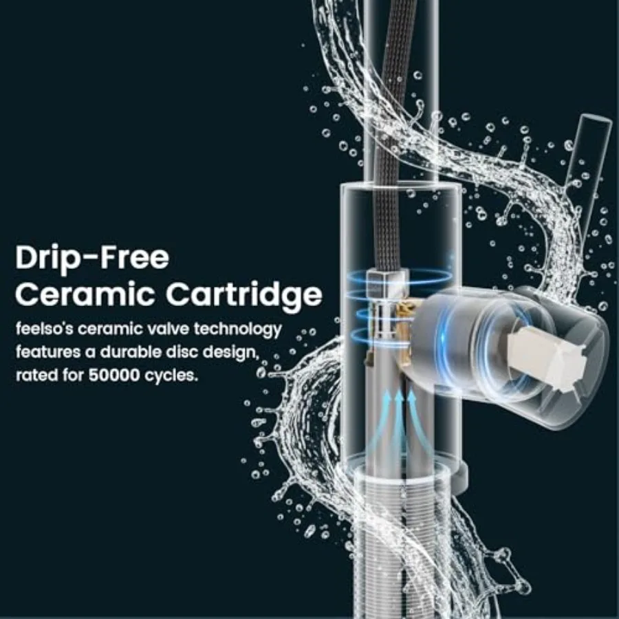 High Arc Stainless Steel Single Handle Kitchen Faucet with Pull Down Sprayer for Farmhouse Sink Laundry Room Camper RV Bar 1 or