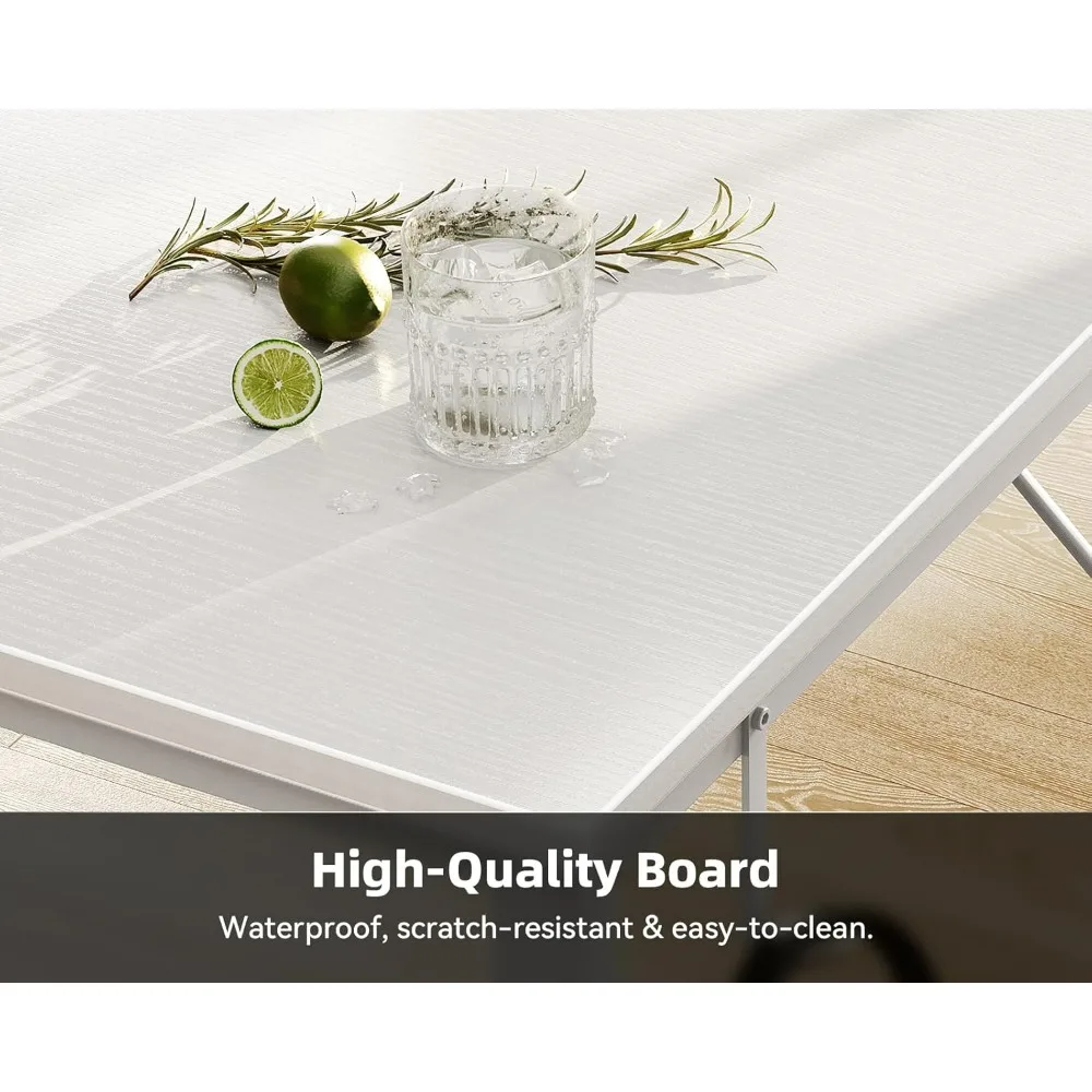40" Small Home Office Computer Desk Snow White Fabric Drawers File Cabinet Storage Bag Hook Writing Desk for Bedroom Small Space
