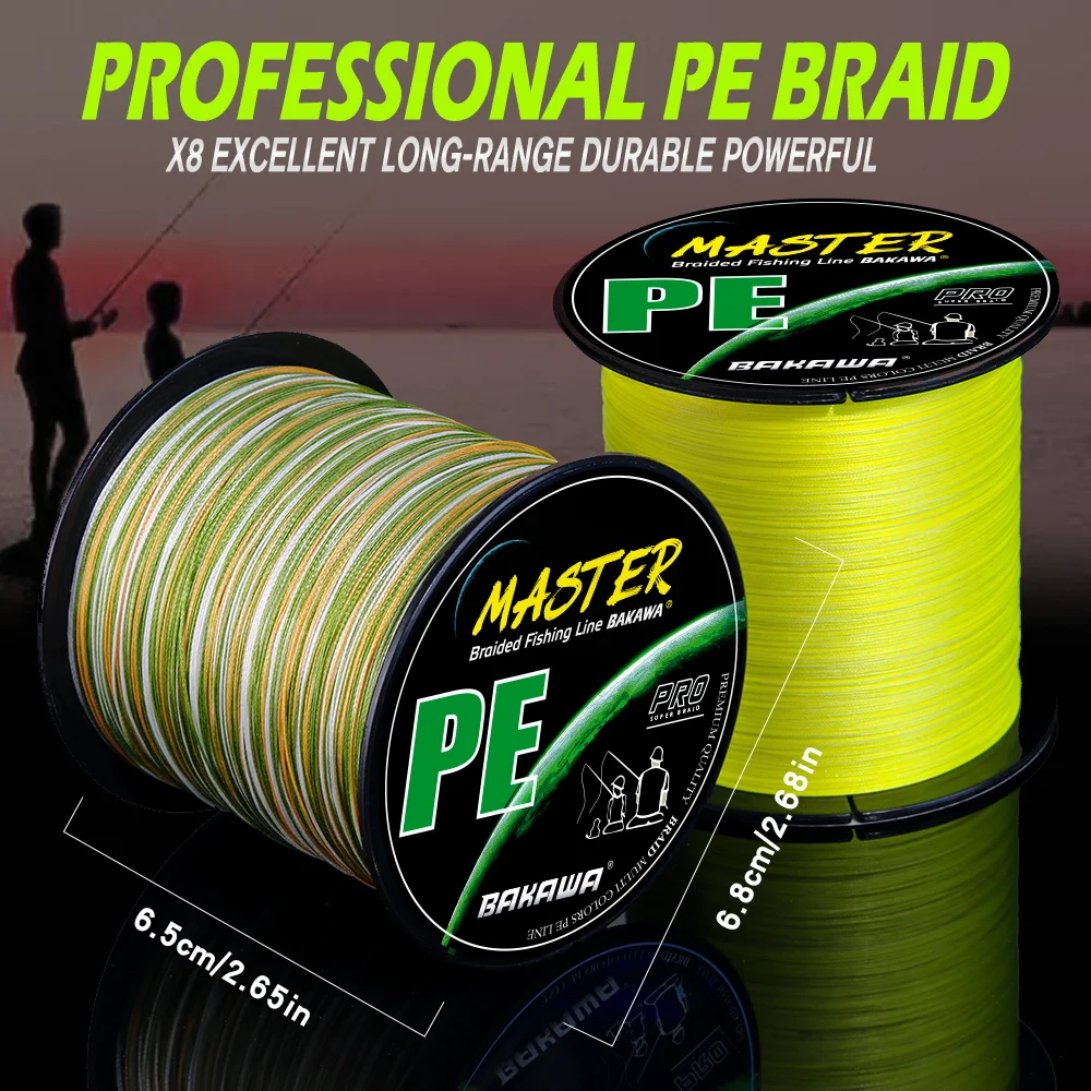 BAKAWA 8 Strands Fishing Line 300M ultifilament Braided PE Wire Super Durable Carp Fly Sea Saltwater Weave Extreme Tool