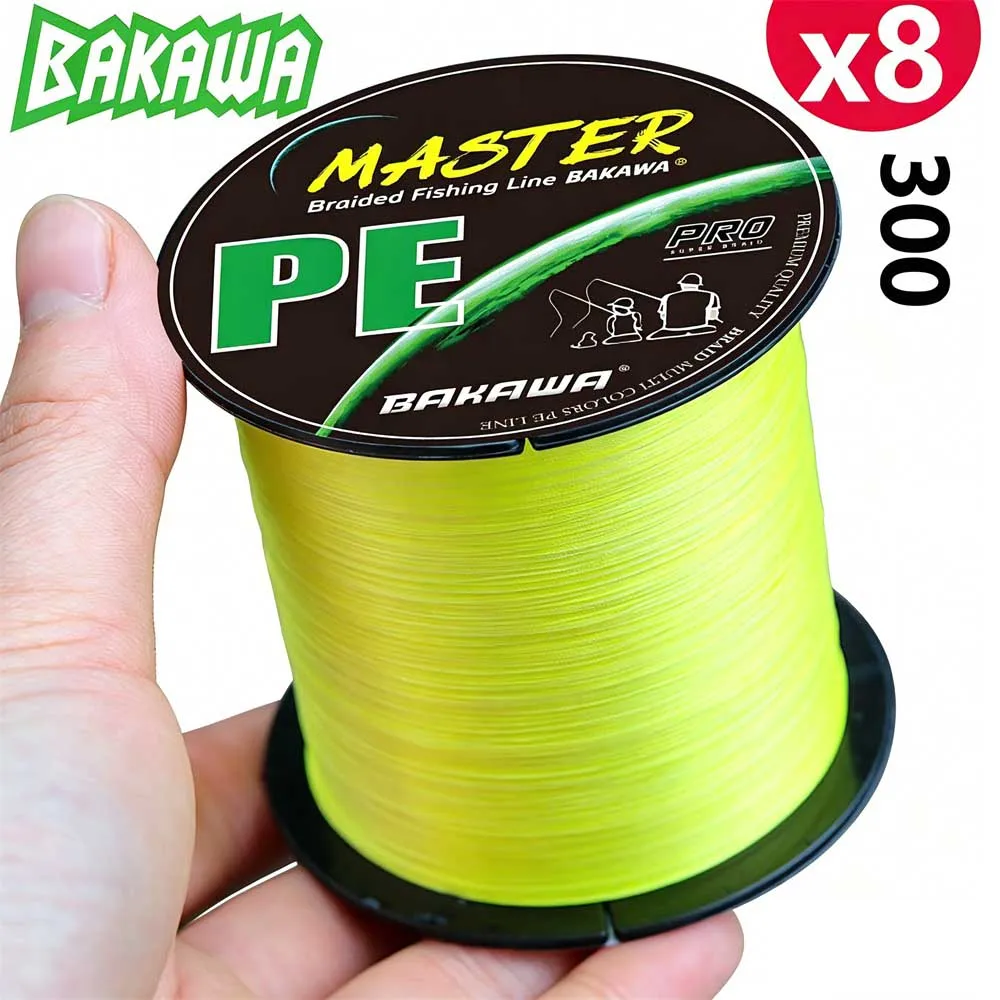 BAKAWA 8 Strands Fishing Line 300M ultifilament Braided PE Wire Super Durable Carp Fly Sea Saltwater Weave Extreme Tool