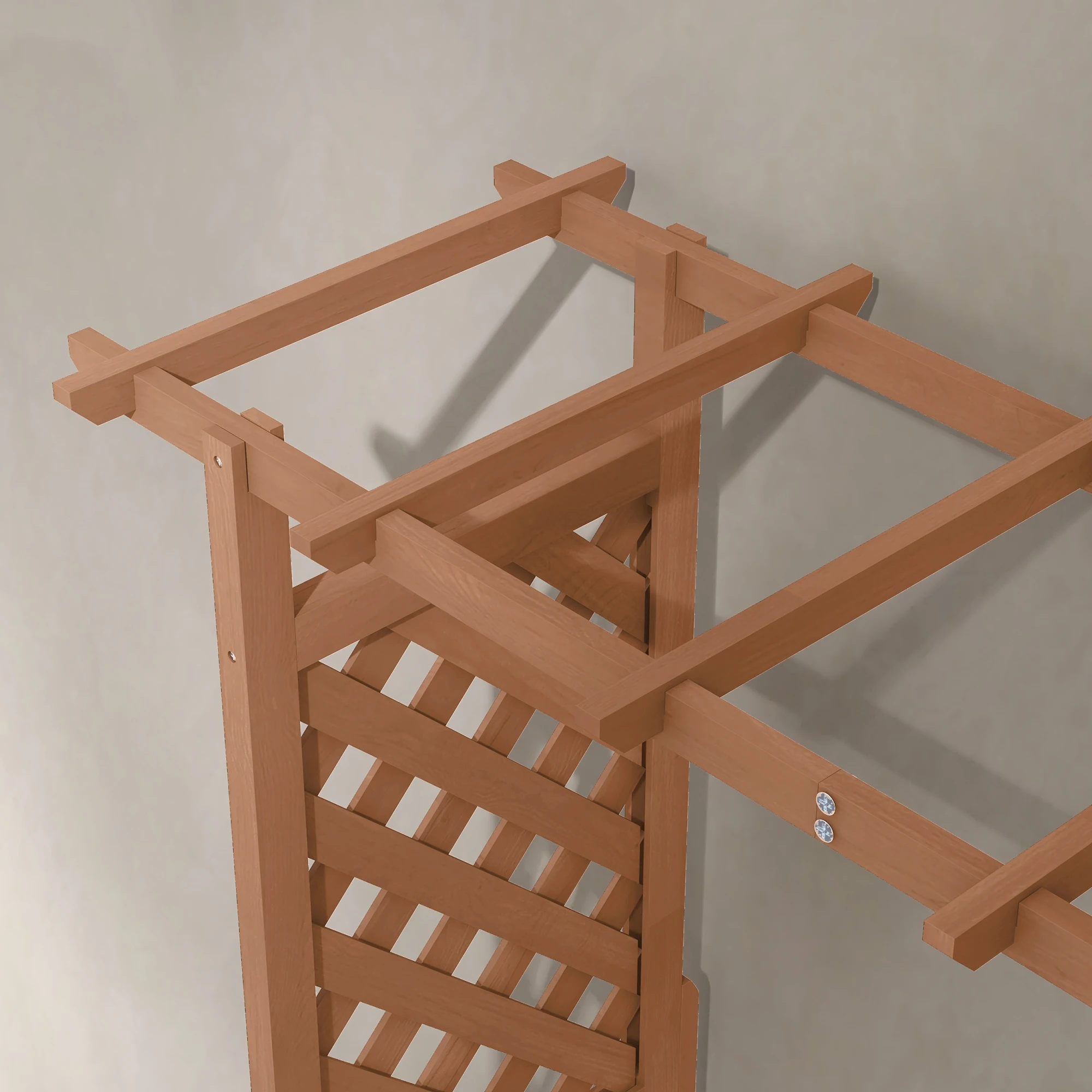 70.75inch Elevated Garden Planter with Stand, Hanging Roof, and Drainage Holes