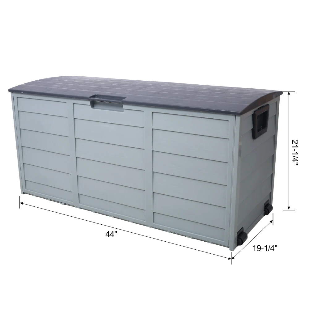 All Weather UV Resin 75 Gallon Outdoor Deck Box with Wheel Patio Backyard Storage Bin for Cushions Garden Tools Pool Toys