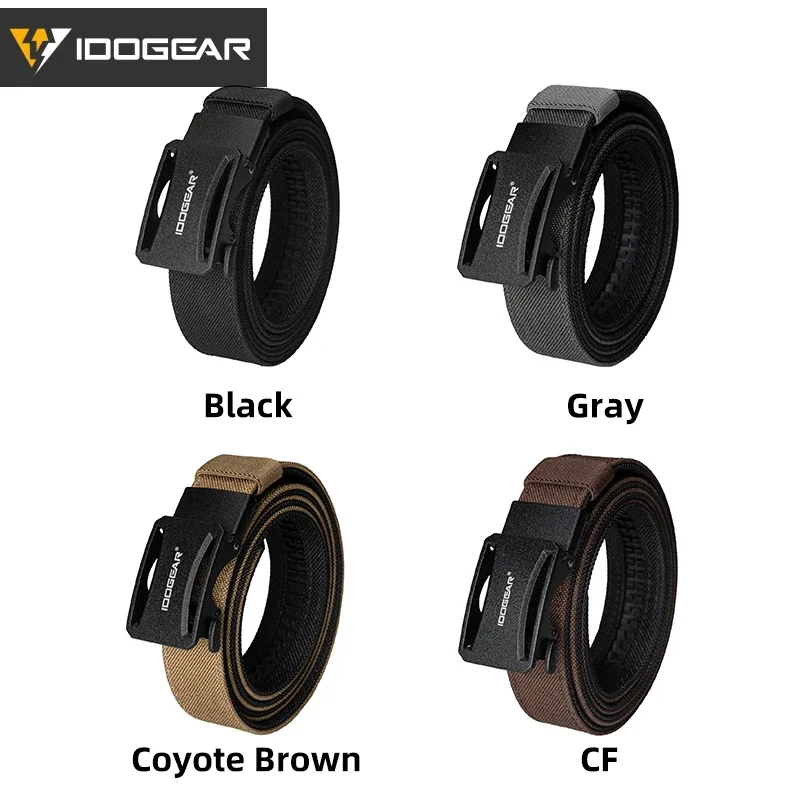 IDOGEAR Tactical Ratchet Belt 1.25” EDC Gun Belt Heavy-Duty Nylon CCW Belts with Quick-Adjust Buckle for IWB/OWB/AIWB Carry 3443
