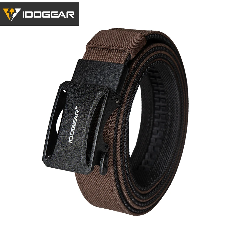 IDOGEAR Tactical Ratchet Belt 1.25” EDC Gun Belt Heavy-Duty Nylon CCW Belts with Quick-Adjust Buckle for IWB/OWB/AIWB Carry 3443