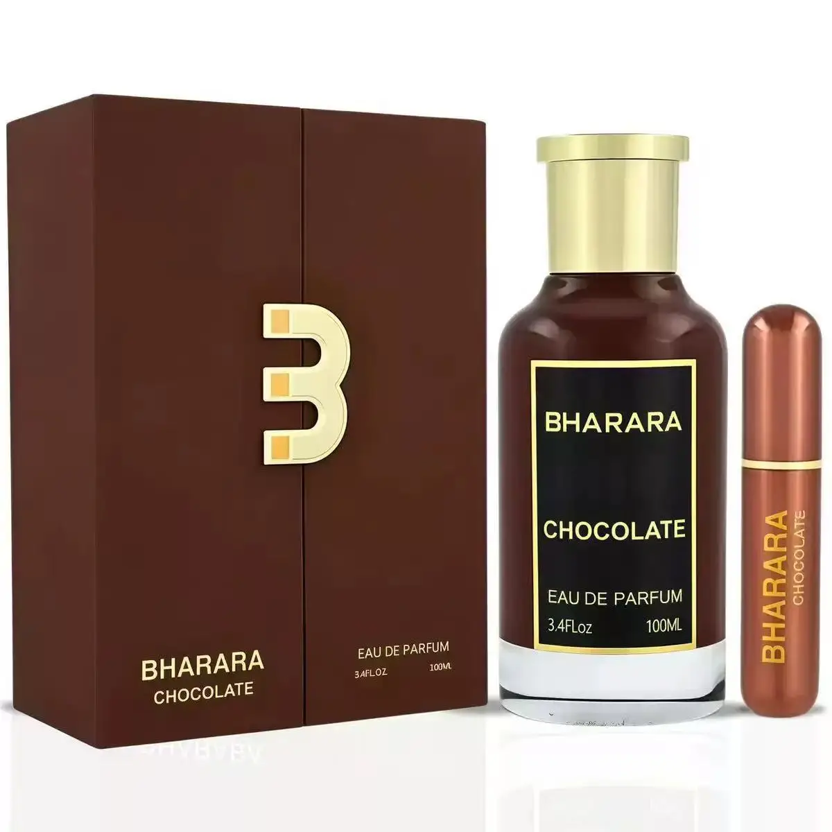 Bharara Chocolate Eau De Parfum 3.4oz/100ml Sweet Gourmand Fragrance Unisex with Travel Spray