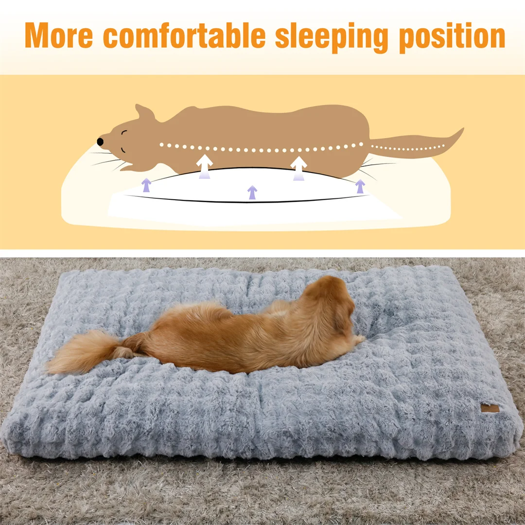 BINGOPAW Ultra-Soft Dog Bed with Removable Cover Machine Washable Cozy Pet Sleep Bed Calming Cat Cushion Cover